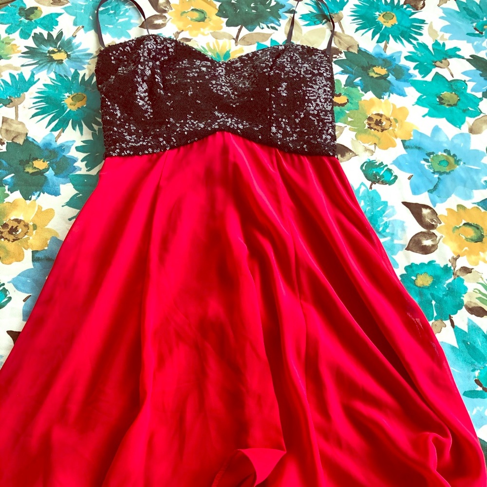A black and red dress
